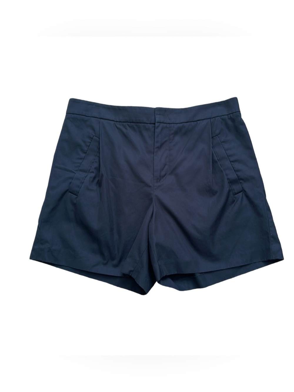 Vince Black Pleated Cotton Shorts High Rise Tailored Trouser Womens Size 8